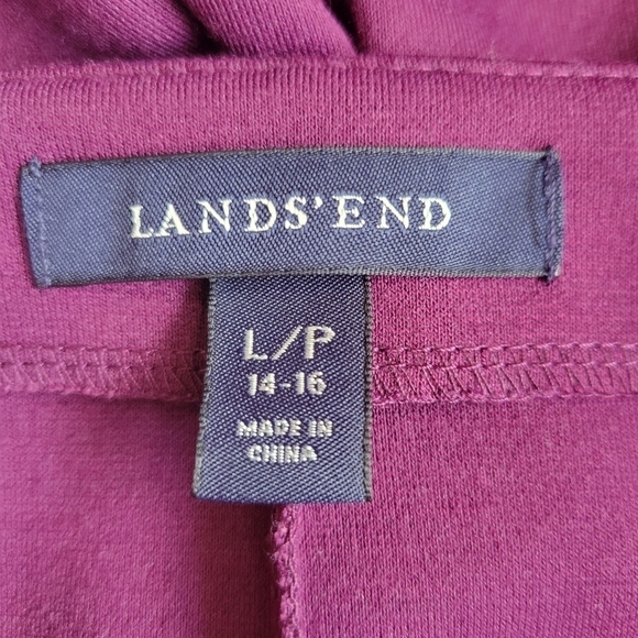 Lands End Purple Pleated Ponte Knit Sheath Dress Size Large - Picture 4 of 4